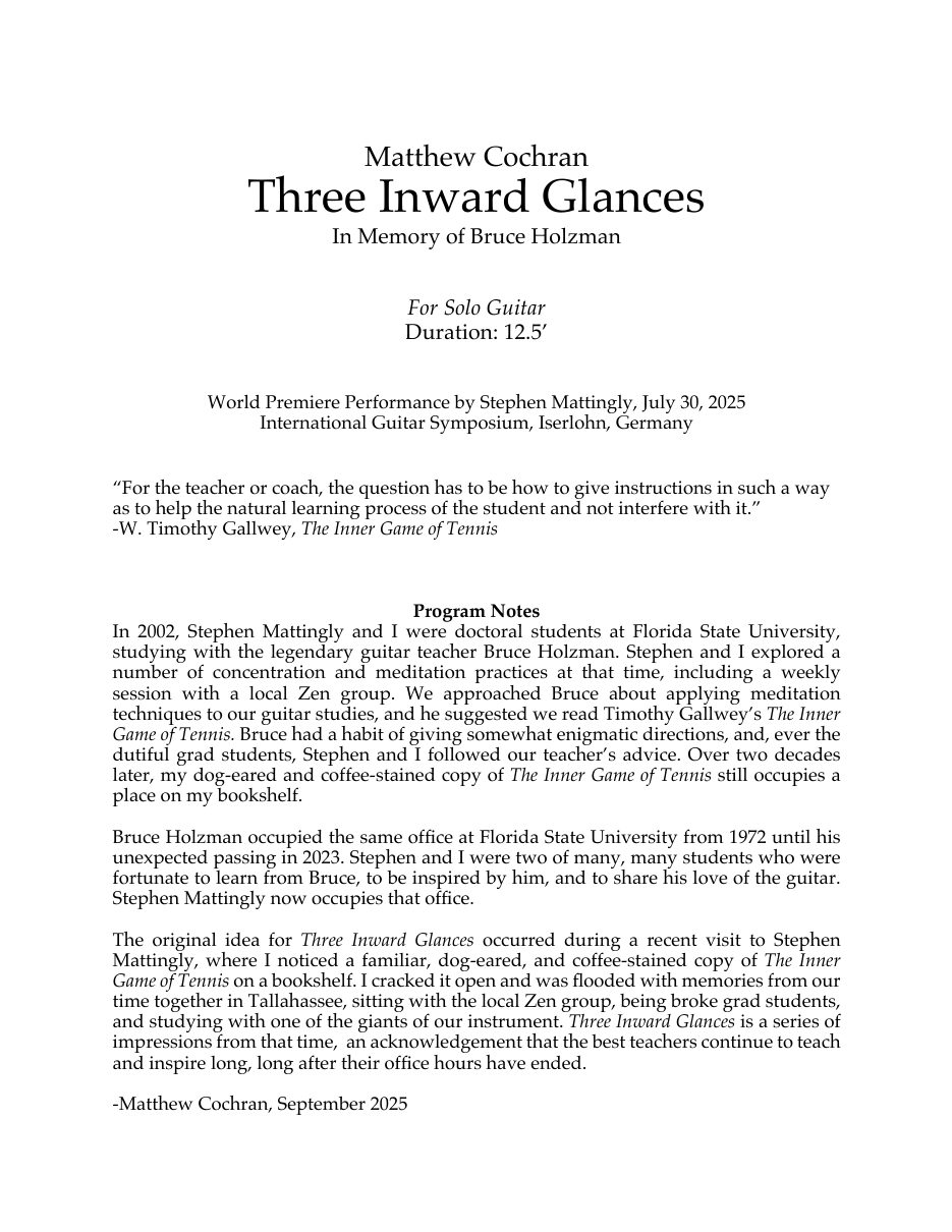 Three Inward Glances, sample page 1
